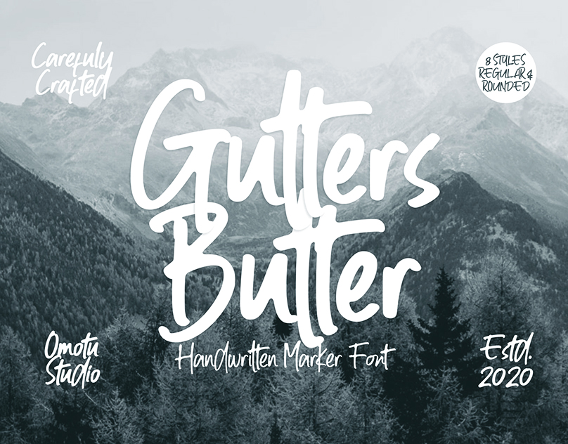 Gutters Butter - Handwritten Marker Font | Thanksgiving Font
