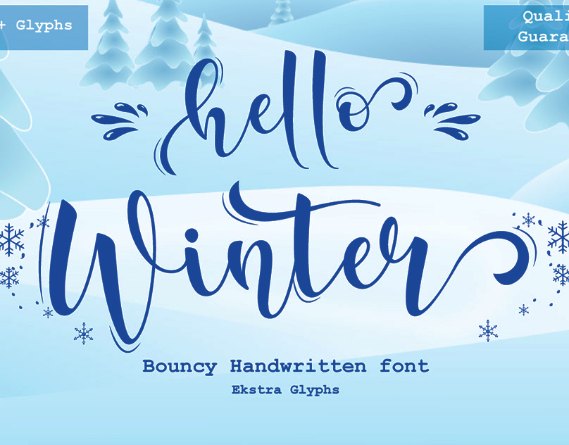Hello Winter Bouncy Font | Thanksgiving Font