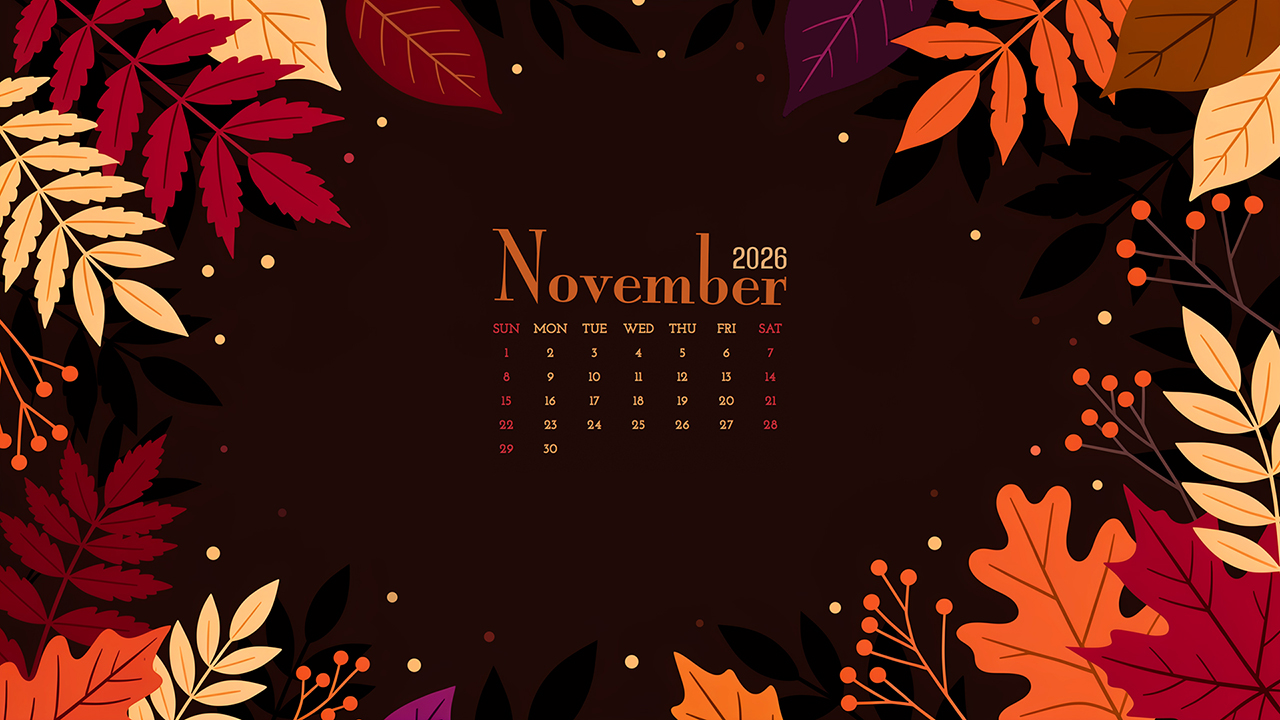 2026 November Desktop Background Wallpaper With Calendar