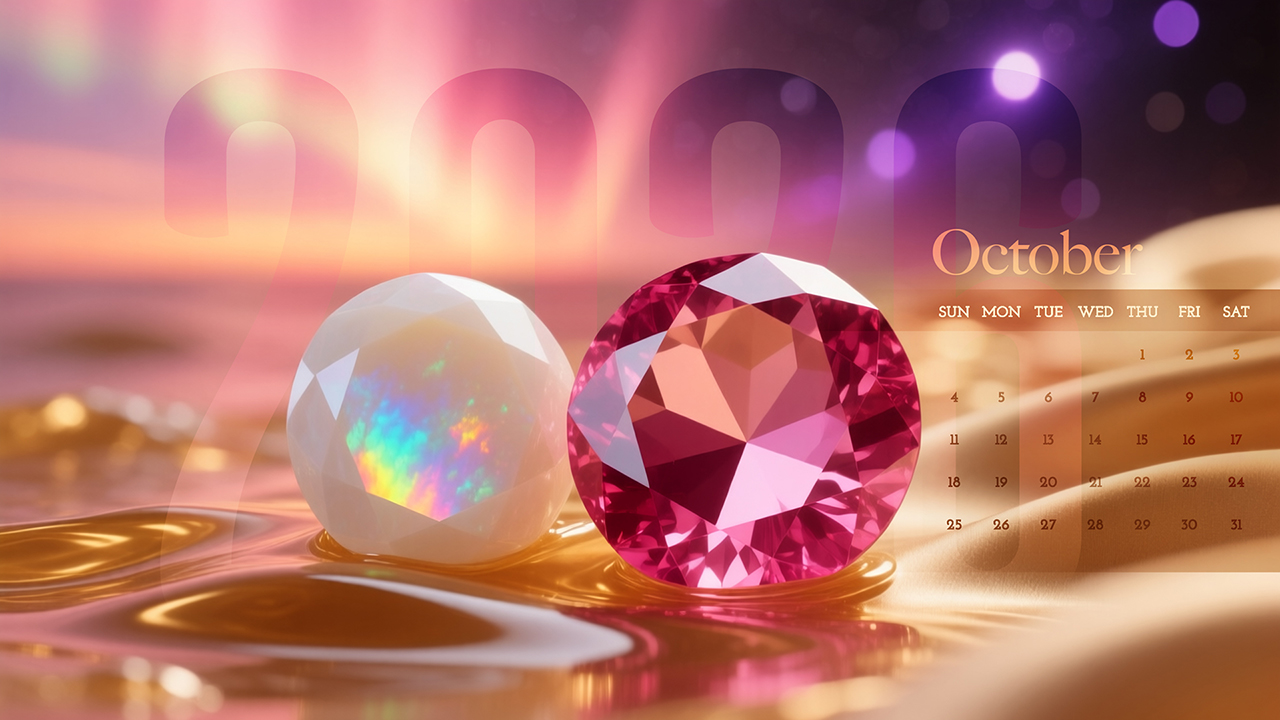 October 2026 Birthstone Opal & Tourmaline Wallpaper