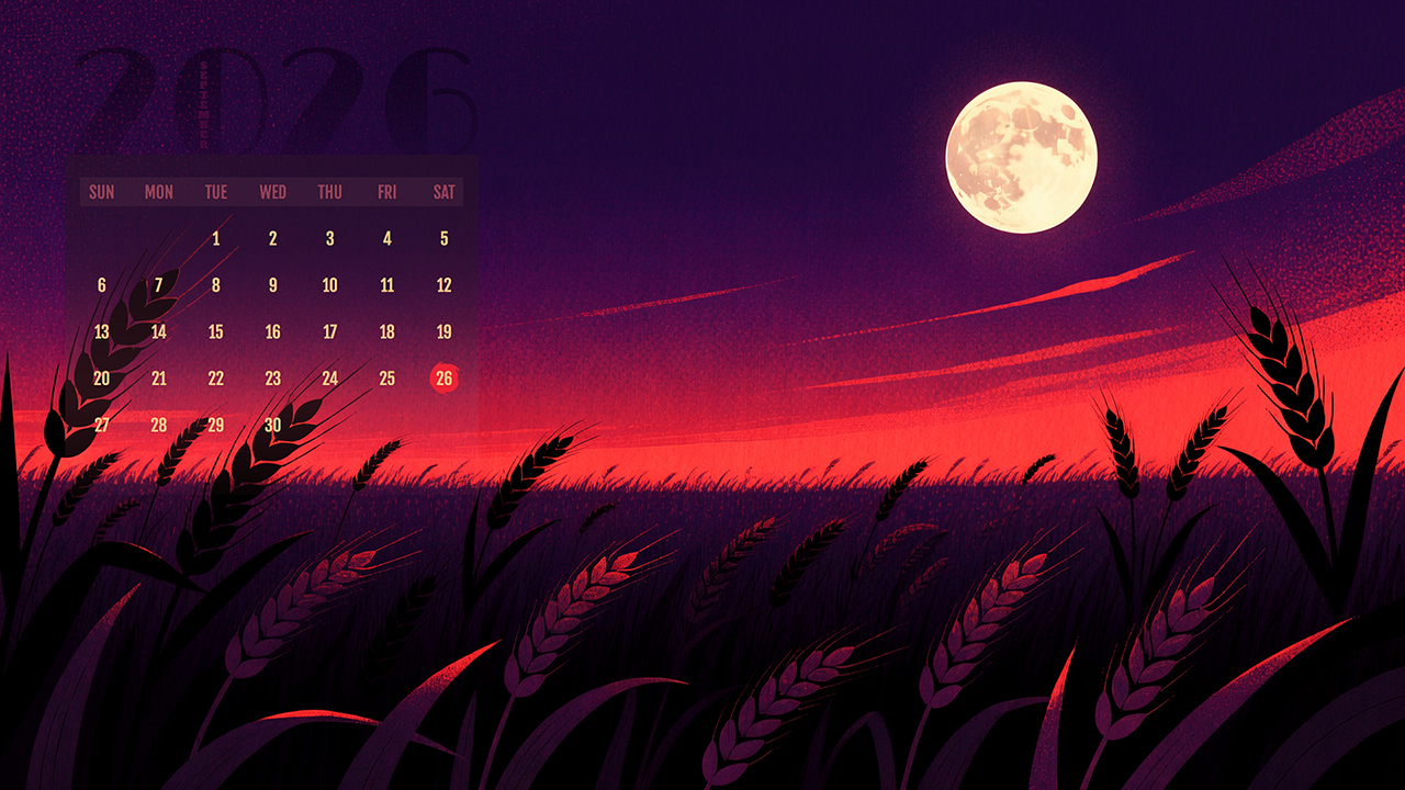 Corn Full Moon September 2026 Wallpaper