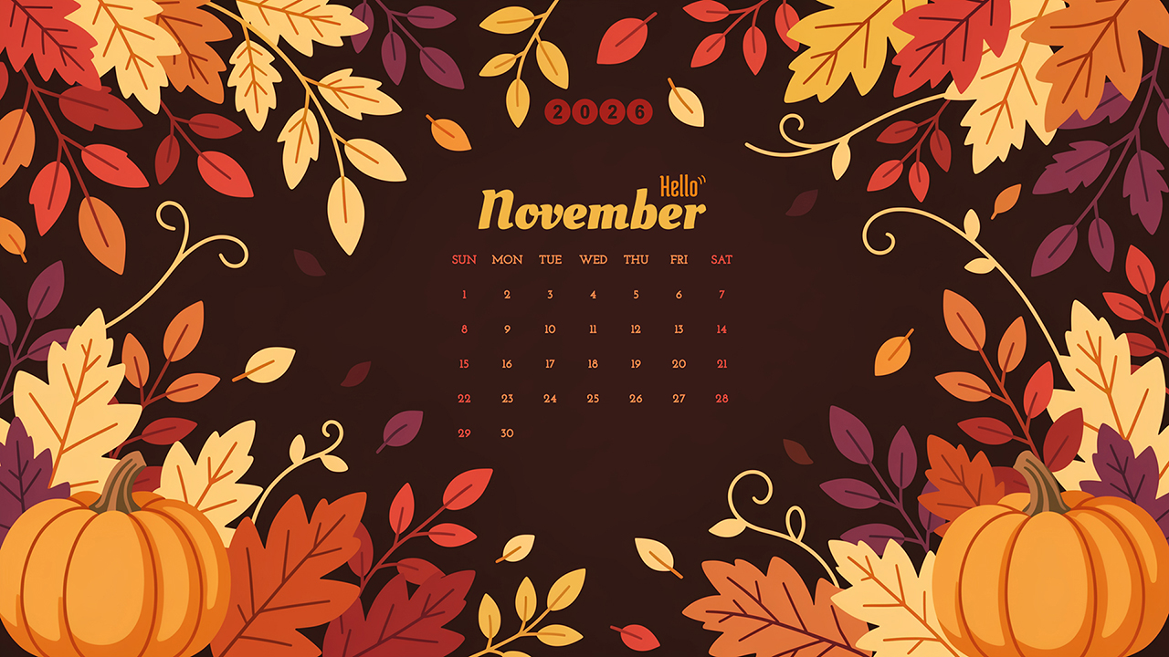 Hello November 2026 Calendar