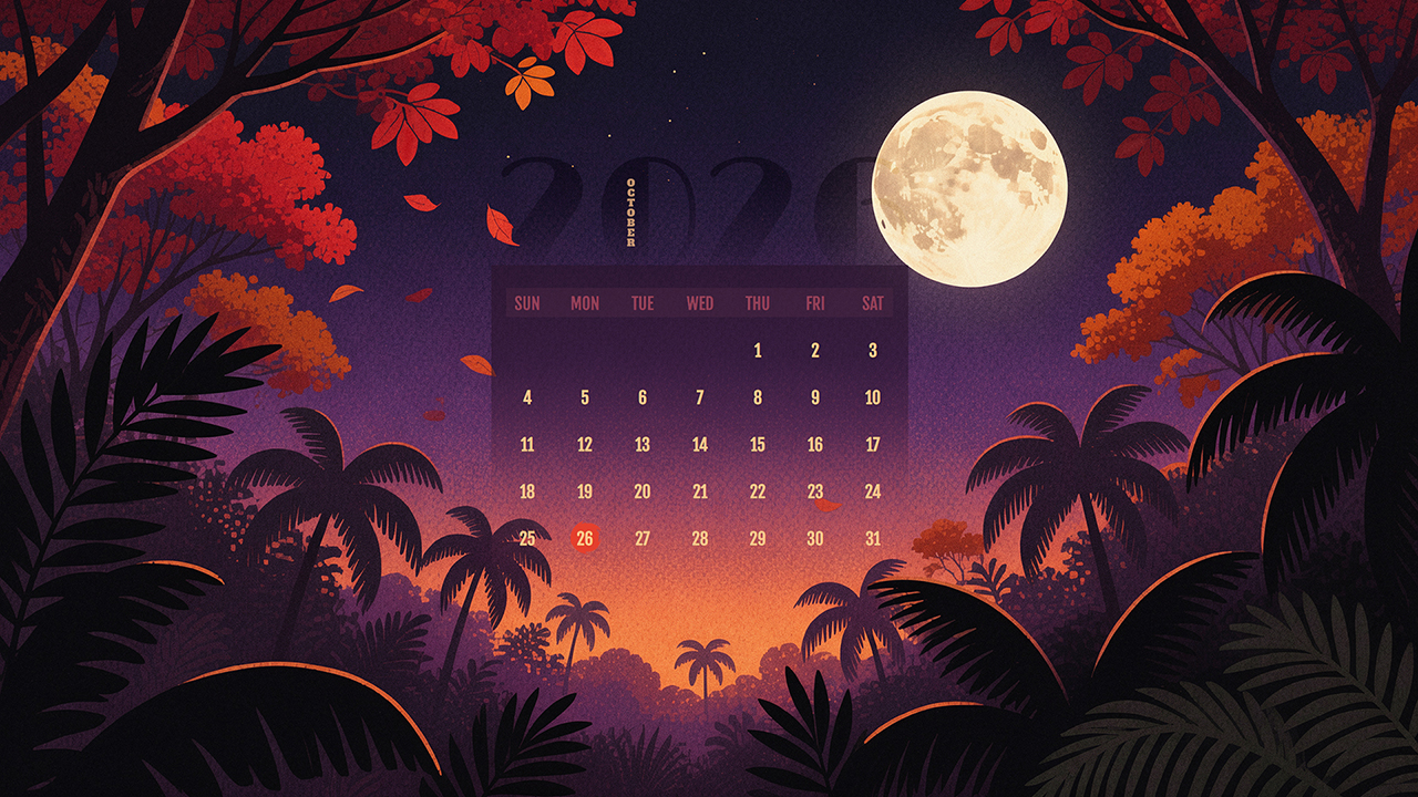 Hunter Full Moon October 2026 Wallpaper