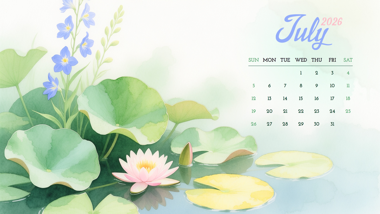 July Birth Flower Wallpaper - July 2026