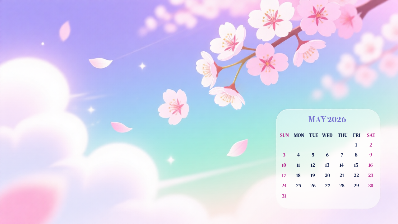 May 2026 Calendar Spring Wallpaper