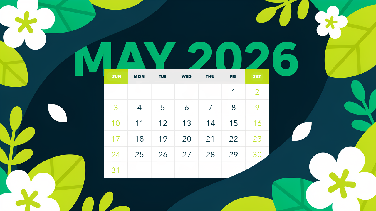 May 2026 Calendar Wilderness Wallpaper