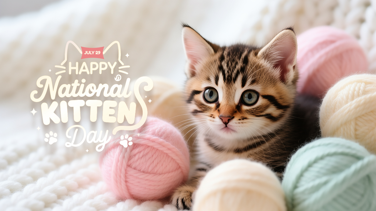 National Kitten Day Wallpaper - July 2026