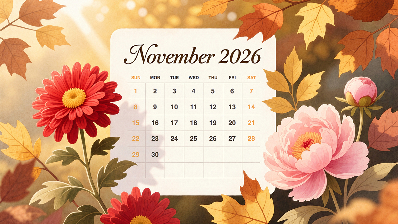 November 2026 Calendar Wallpaper