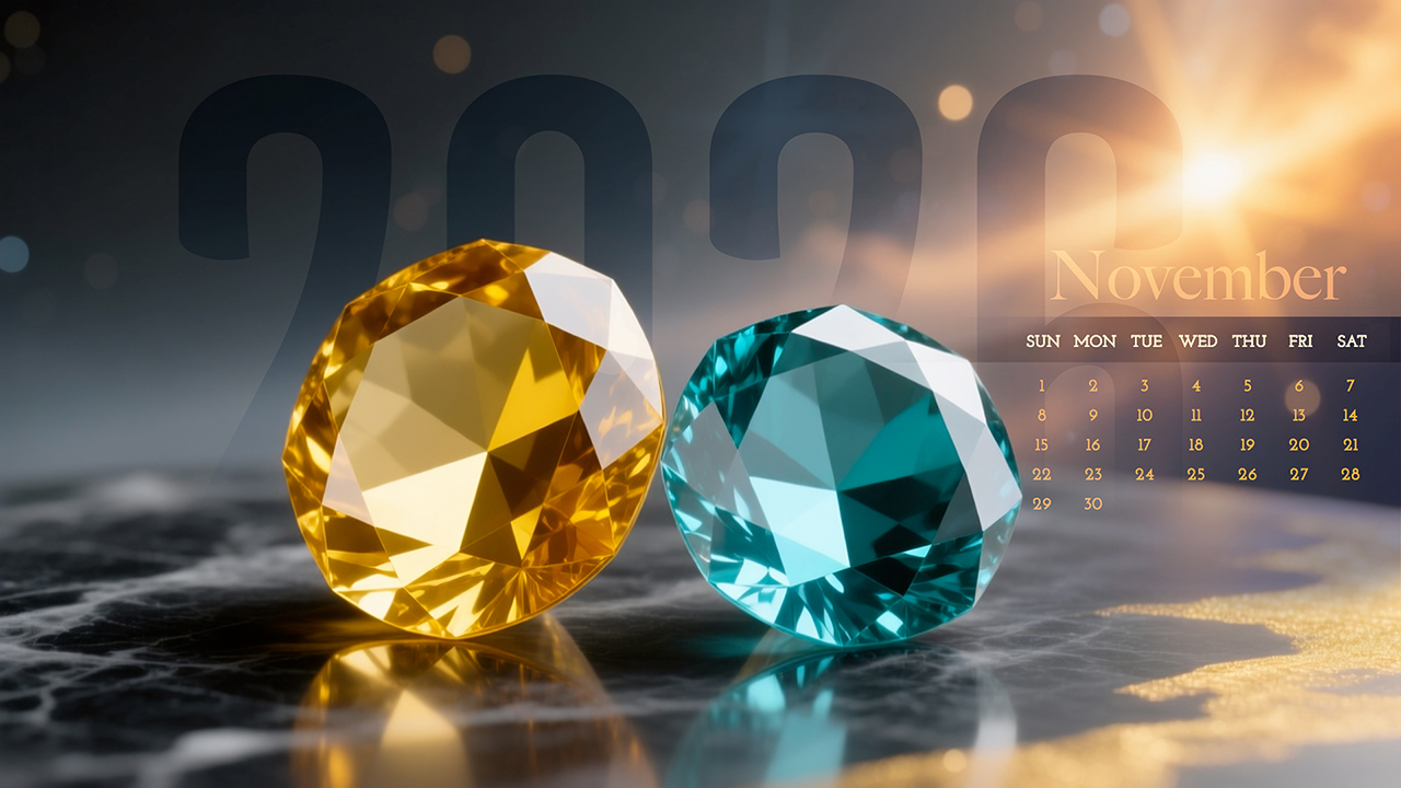 November Birthstone Wallpaper, Citrine and Topaz